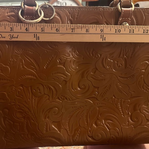 Patricia Nash Brown Embossed Leather Bag - Picture 9 of 11
